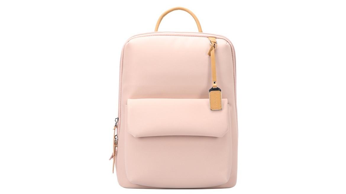 Bopai 14inchi Pink Women's Leather Travel Backpack