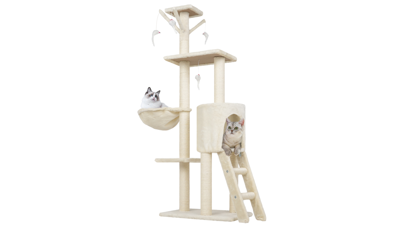 Advwin 145cm Cat Tree Scratching Post - Beige