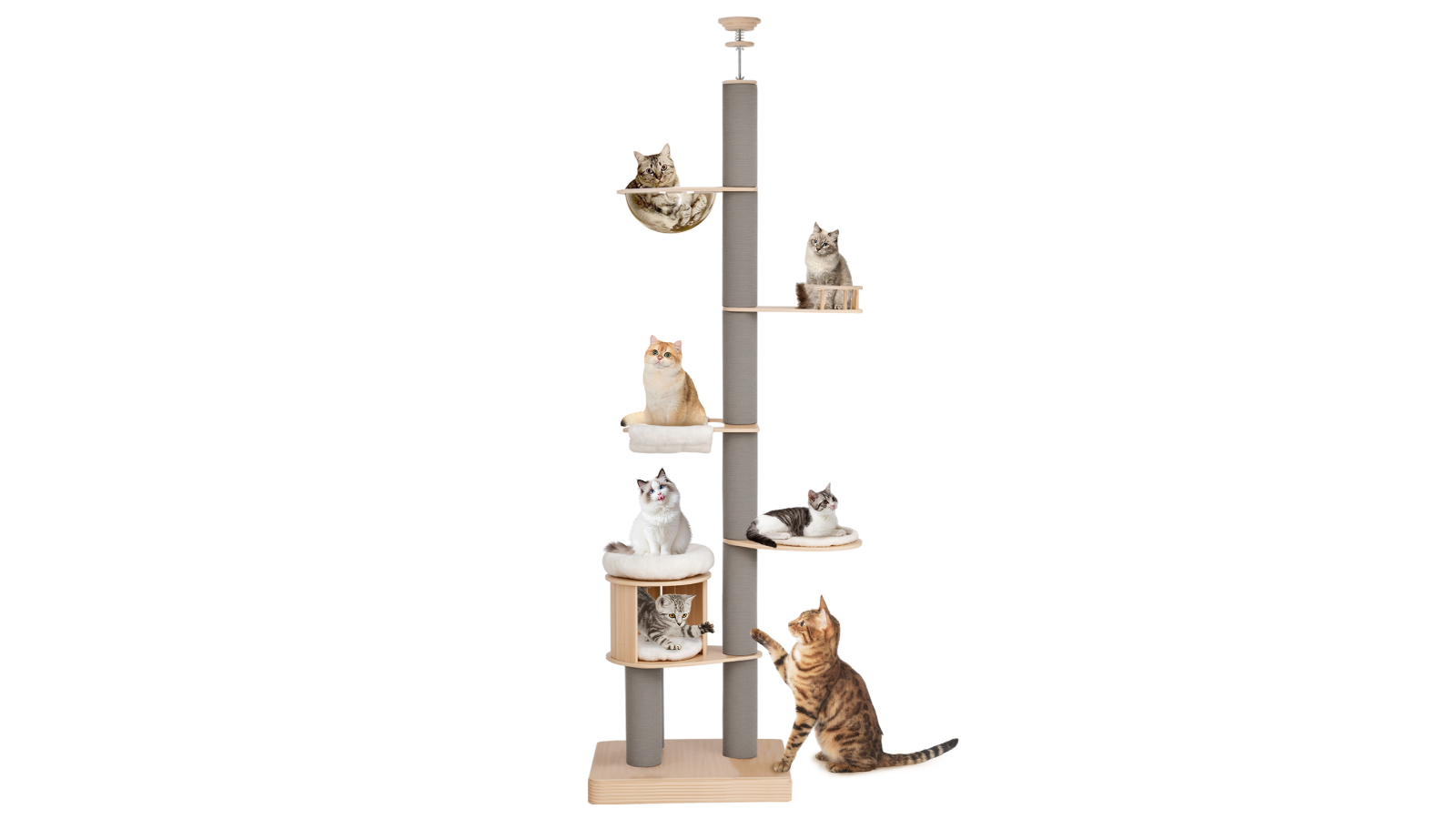 Advwin Cat Floor-to-Ceiling Scratching Post - 294cm