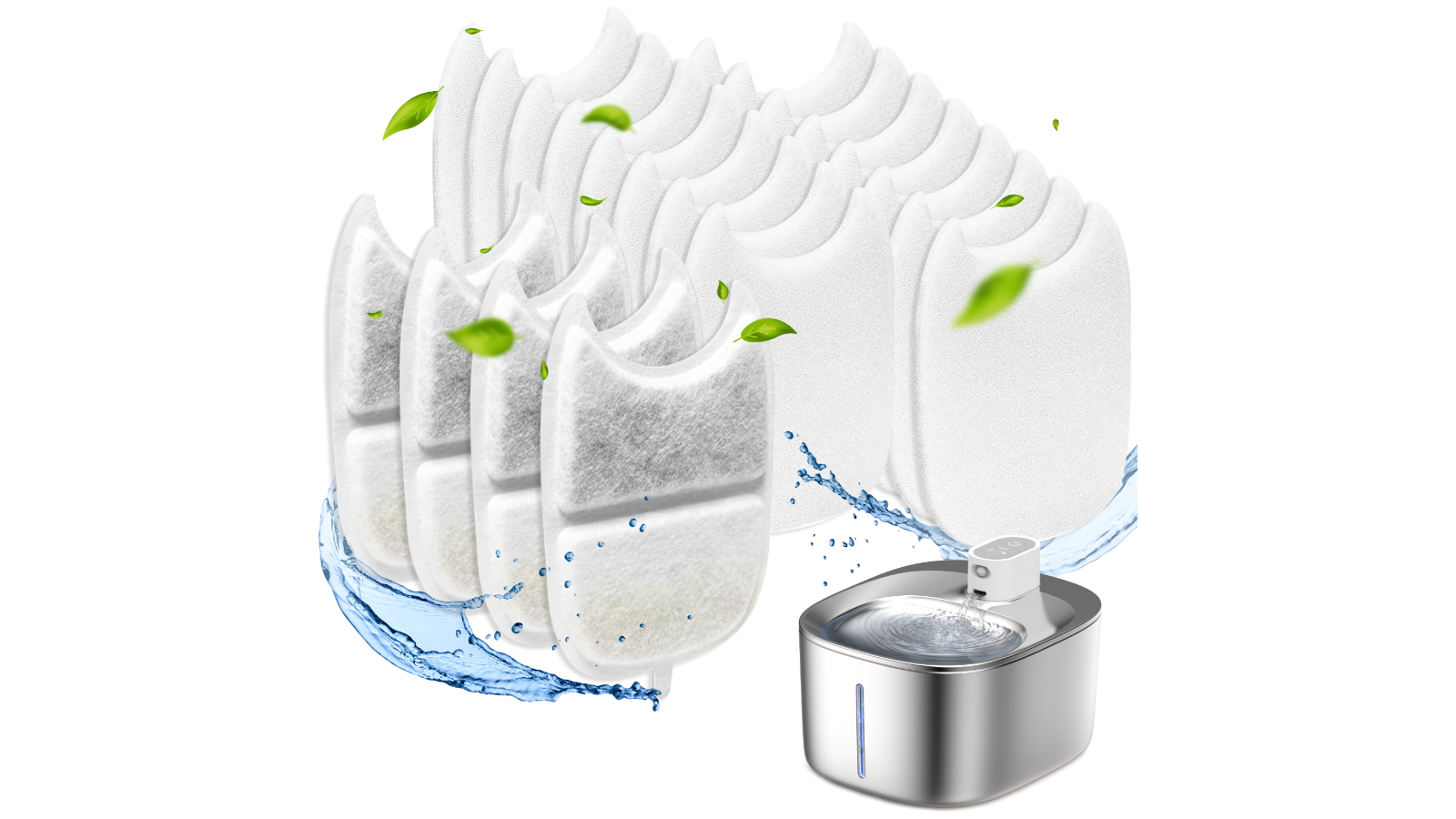 Advwin 4 Plus 16 Piece Carbon Filter for 4 Litre Wireless Water Fountain