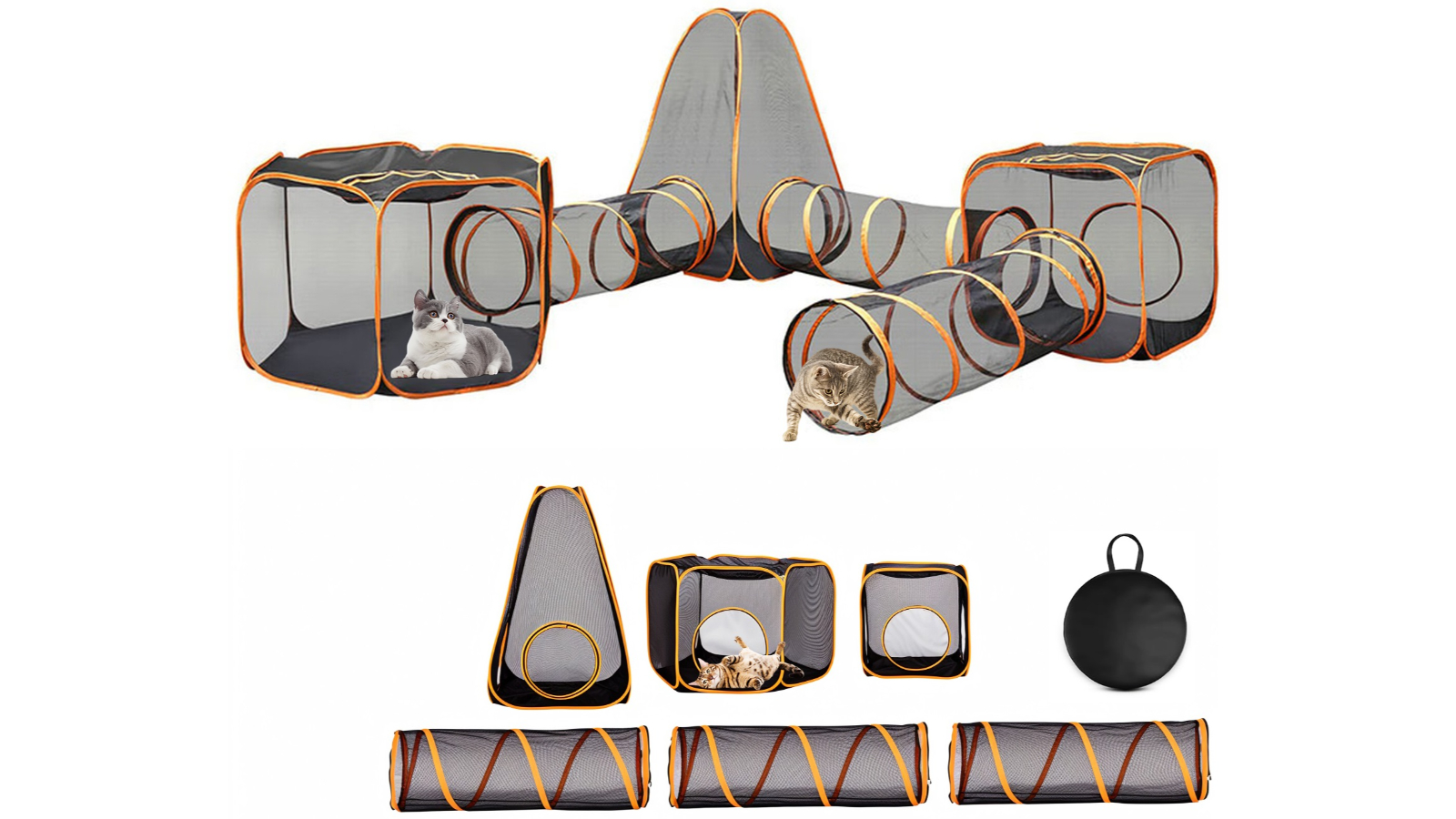 Advwin 6-in-1 Pet Tent Tunnel Playpen