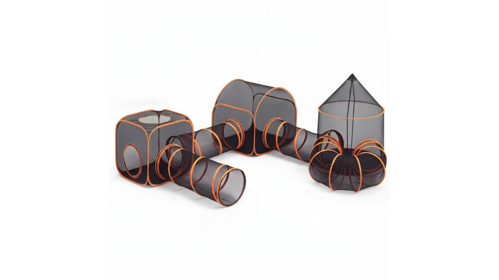 Advwin 7-in-1 Foldable Cat Playpen with Tunnels and Carry Bag