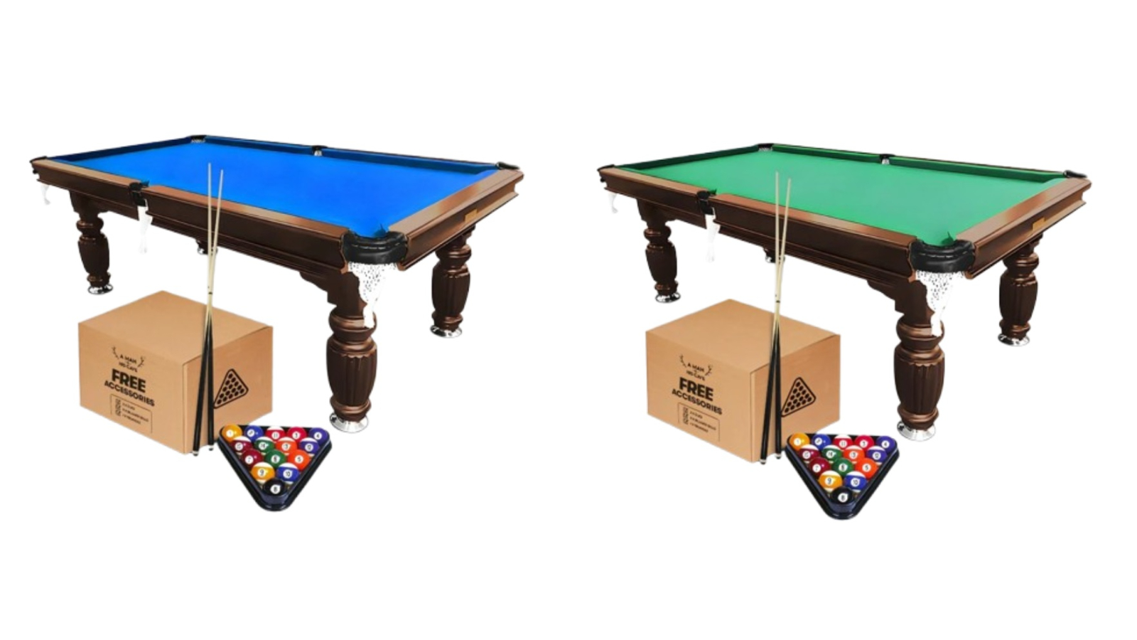 A Man and His Cave 8ft Classic Slate Walnut Frame Pool/Billiard Table ...