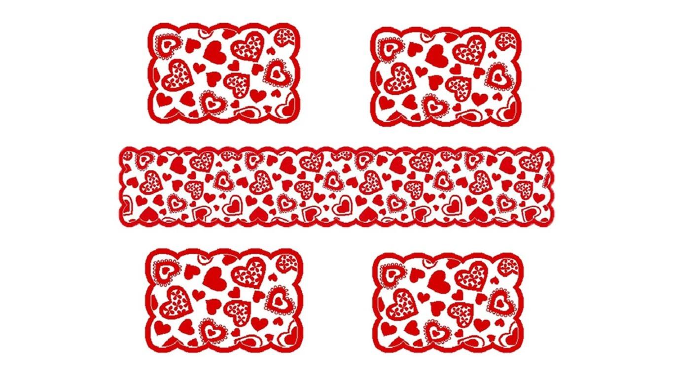 NNEOBA Elegant Red Poinsettia Valentine Day Lace Table Runner Set