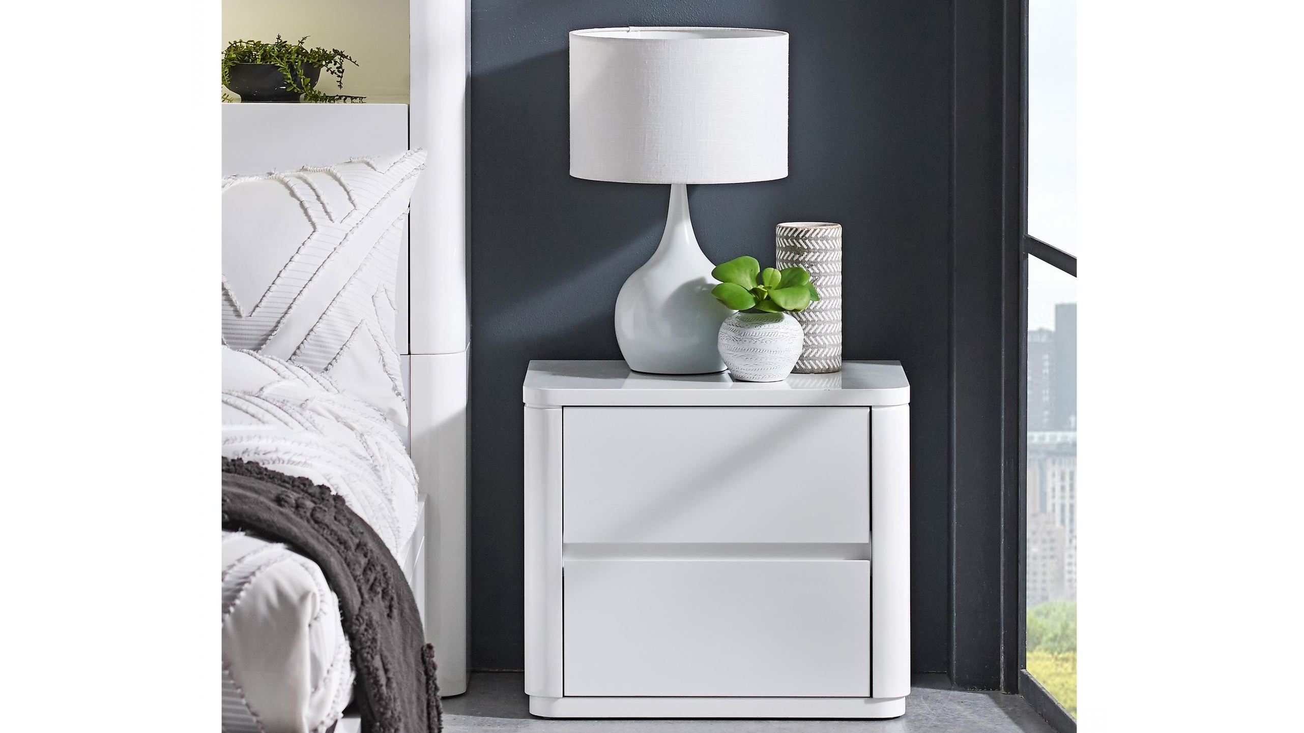 Alanya 2 Drawer Bedside Table Harvey Norman