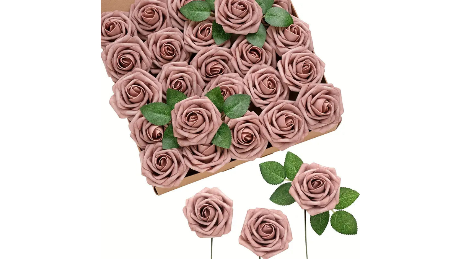 TM  25 Piece Artificial Rose Flower - Dusty Rose