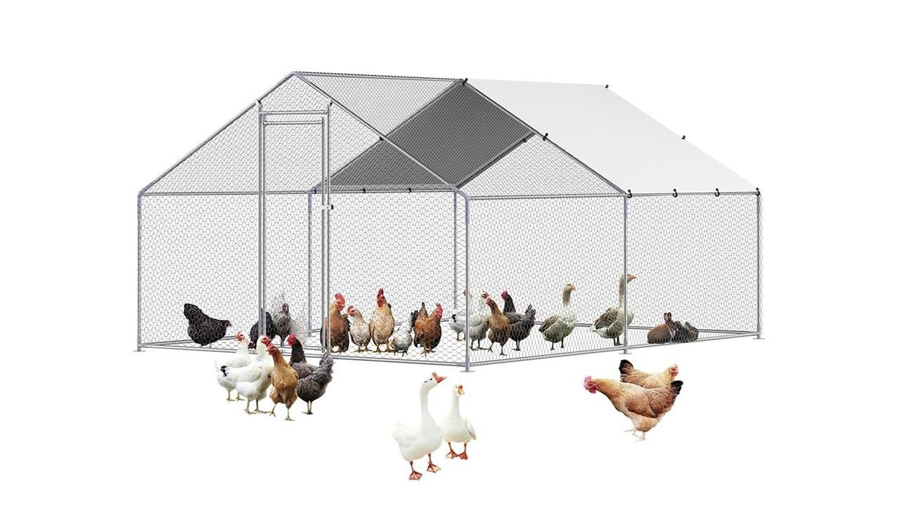 Advwin Large Walk-in Pet Chicken Run Coop Rabbit Hutch
