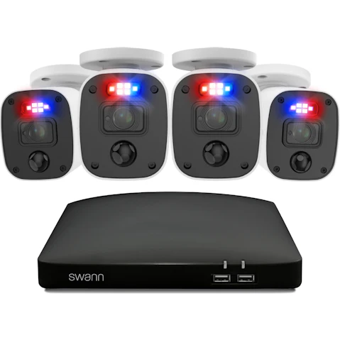Swann Home 4 Camera 4 Channel 1080p Full HD DVR Security System with 64GB Micro SD Card