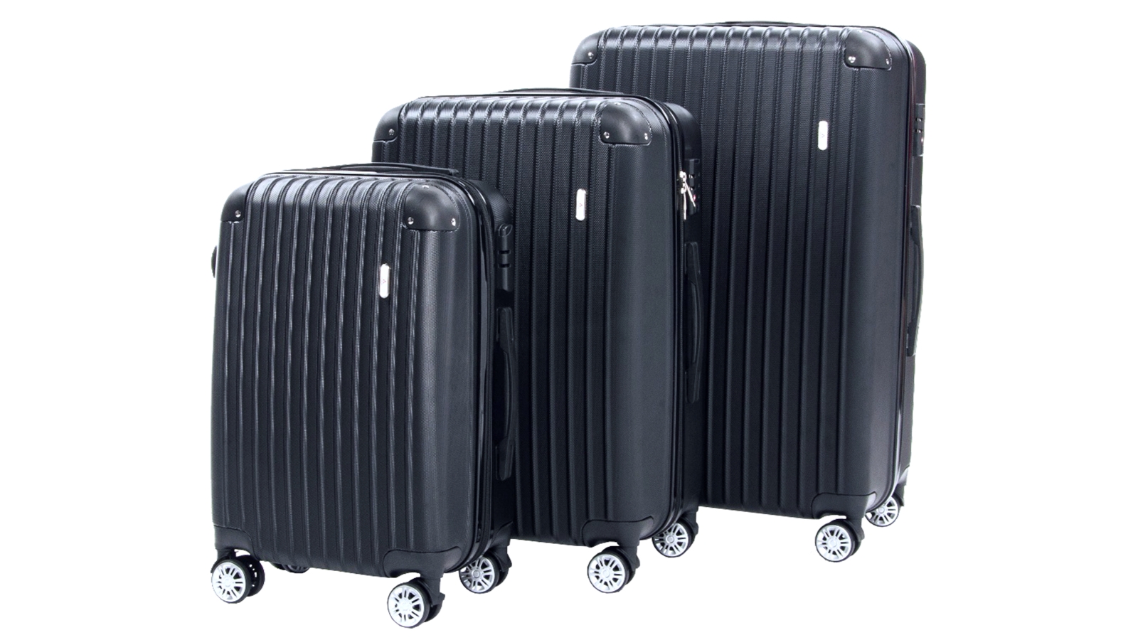 Serrano Delegate Suitcases Luggage Set Carry On Trolley TSA Travel Bag - Black