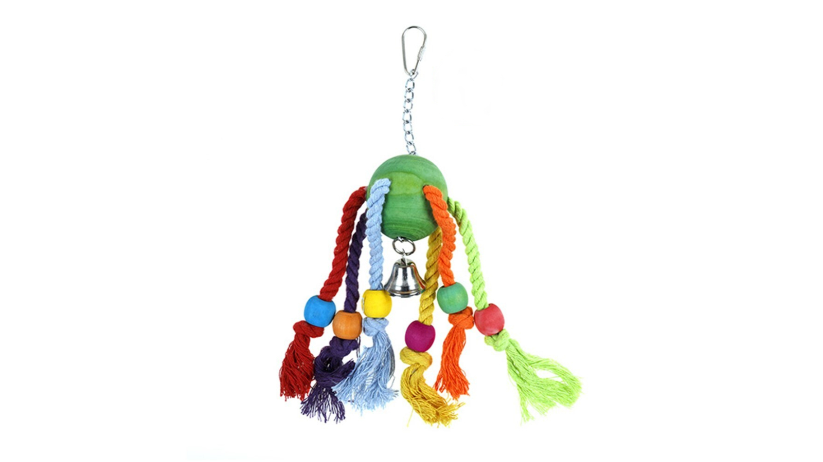 YES4PETS Wood Small Hanging Swing Bird Rope Toy