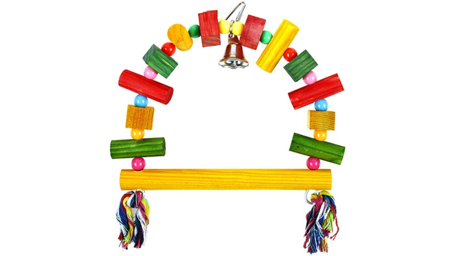 YES4PETS 3 x Hanging Swing Bird Parakeet Cockatiel Budgie Toy With Bells