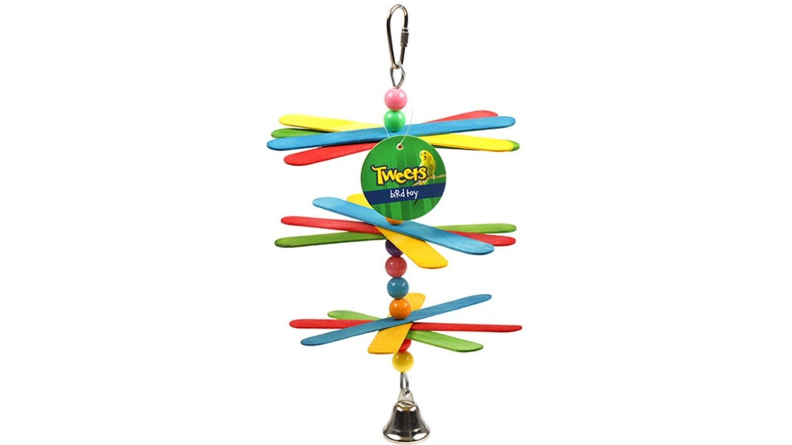 YES4PETS 3 x Hanging Swing Bird Budgie Toy With Bells