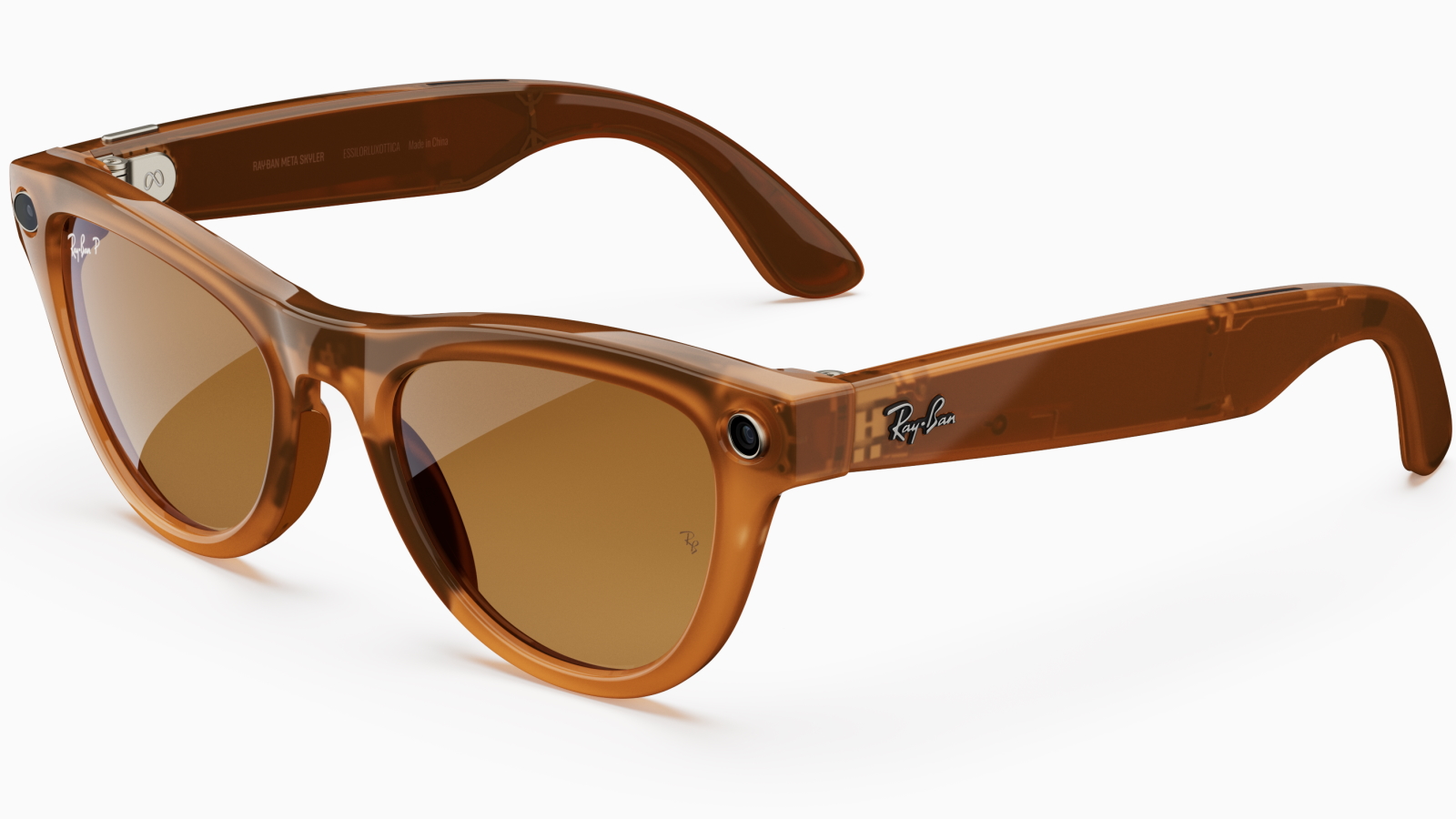 Ray-Ban Meta Skyler Gen 1 AI Glasses - Shiny Caramel Transparent Frame with Brown Lens