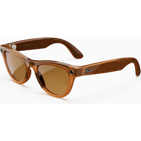 Ray-Ban Meta Skyler Gen 1 AI Glasses - Shiny Caramel Transparent Frame with Brown Lens