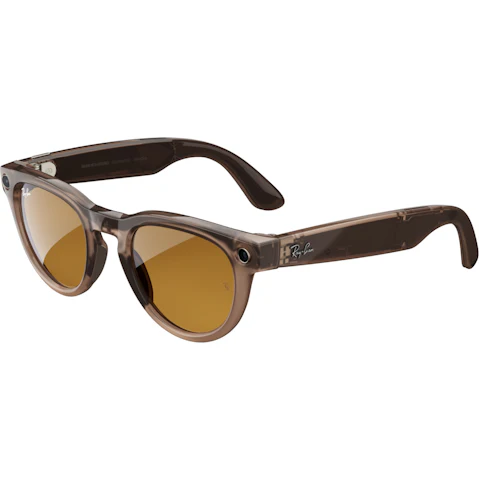 Ray-Ban Meta Headliner Gen 1 AI Glasses Transparent Frame with Tint to Saffron Yellow Transitions Lens - Shiny Warm Stone
