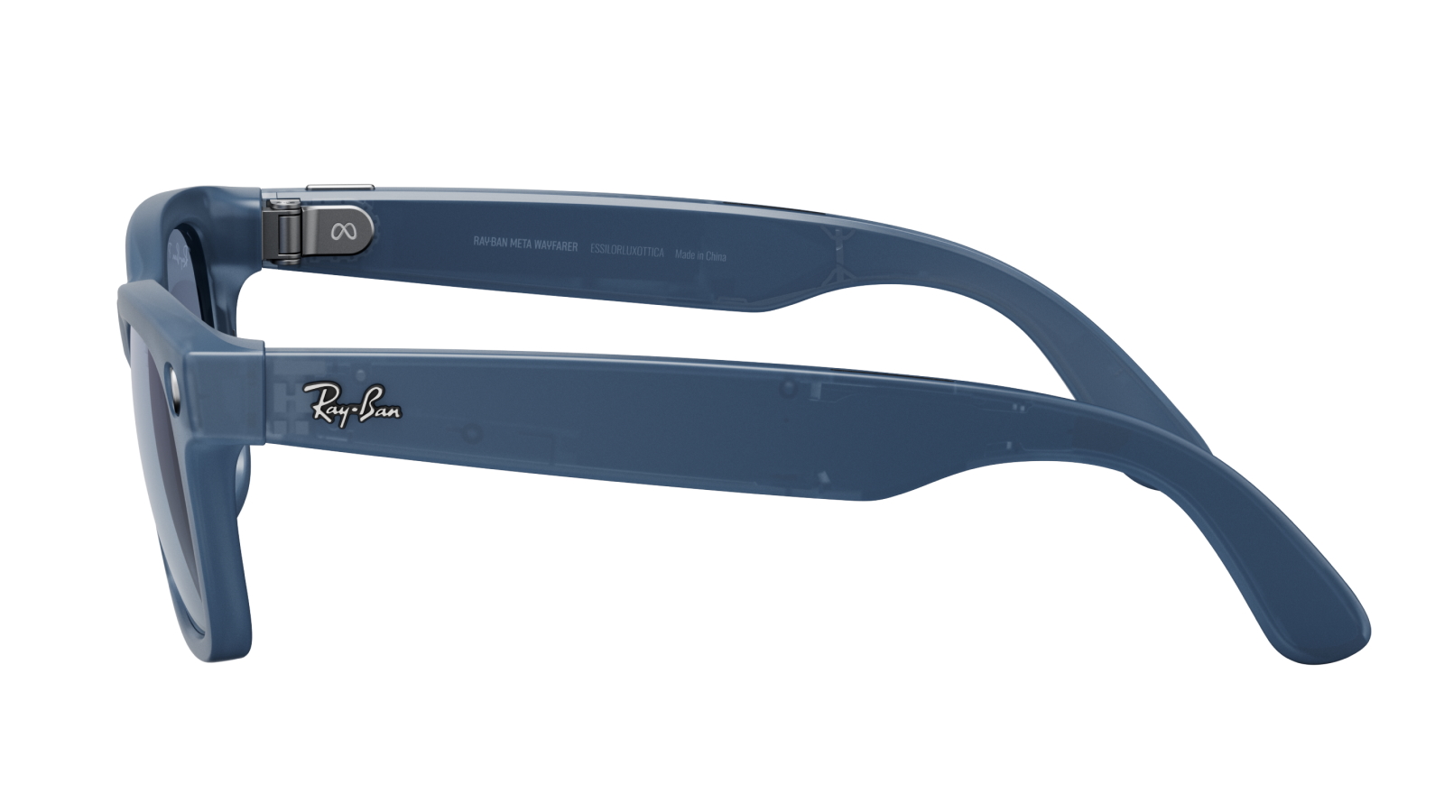 Dusty Blue Ray Ban White Frame Blue Lens Ray-Ban Meta Wayfarer AI