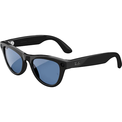 Ray-Ban Meta Skyler Gen 1 AI Glasses - Shiny Black Frame with Tint to Cerulean Blue Transitions Lens