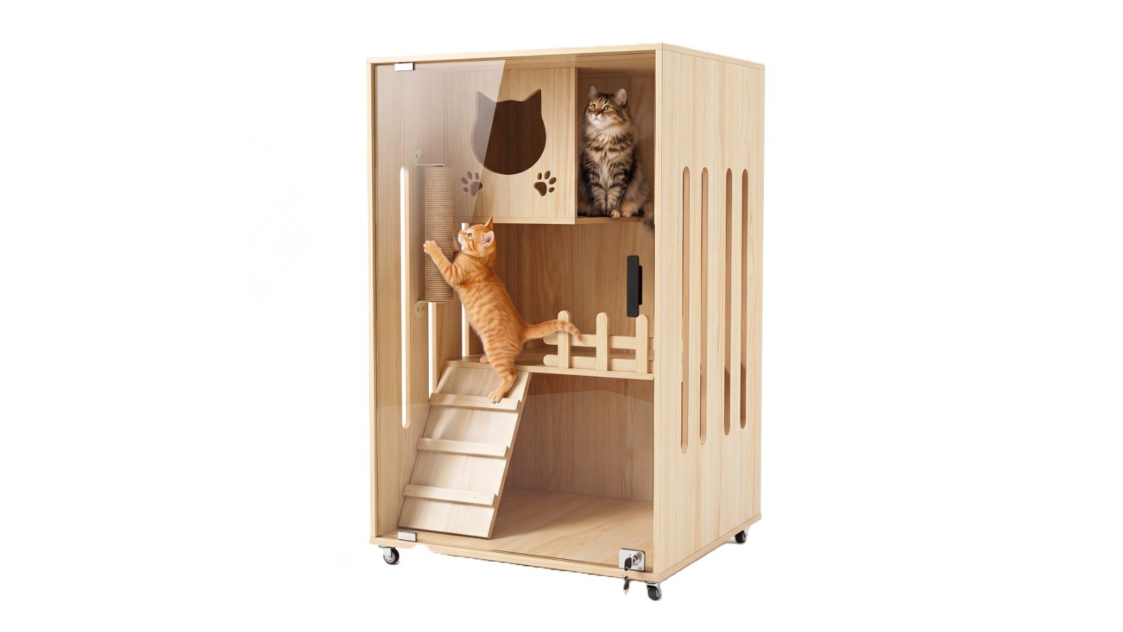 Advwin 3-Tier 60 x 60 x 95cm Wooden Condo Cat House