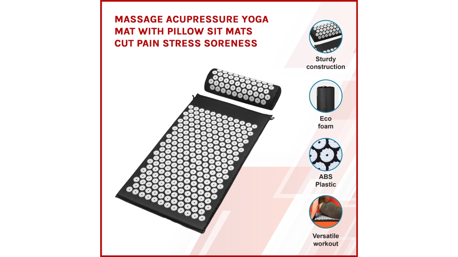 Serrano Massage Acupressure Yoga Mat With Pillow Sit Mats Cut Pain