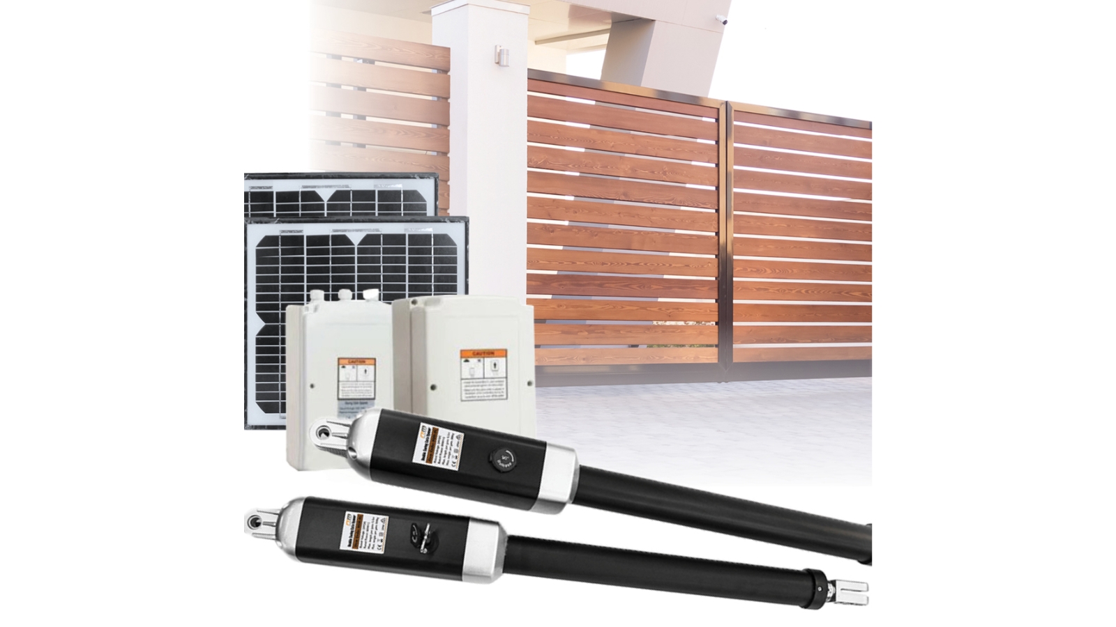 1000KG 20W Double Swing Auto Motor Remote Gate Opener with Solar Battery Backup