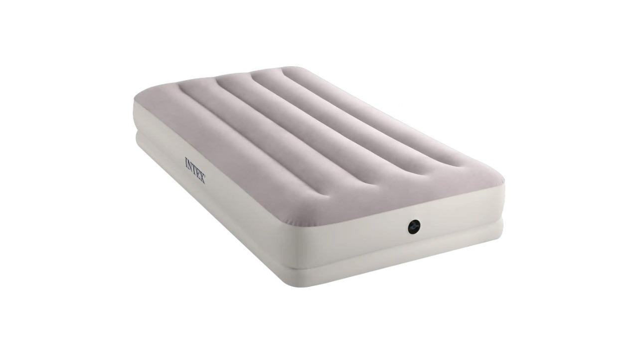Intex Cream Dura-Beam Prestige Mid-Rise Air Bed with USB Pump - Twin