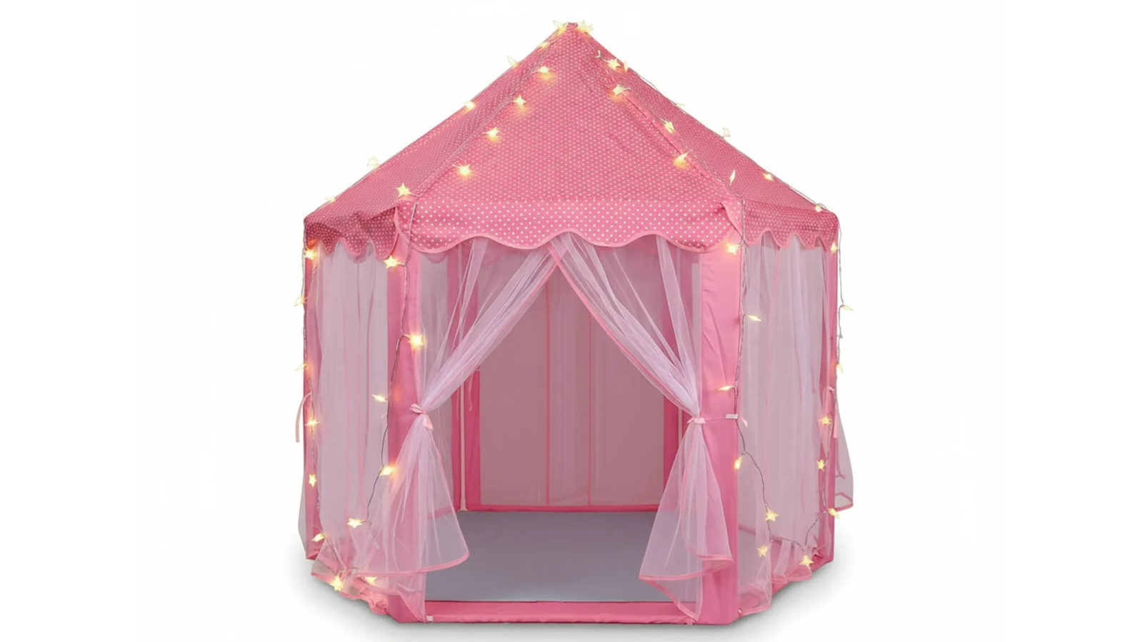 Genux Princess Tent for Girls with LED Star Lights - Pink