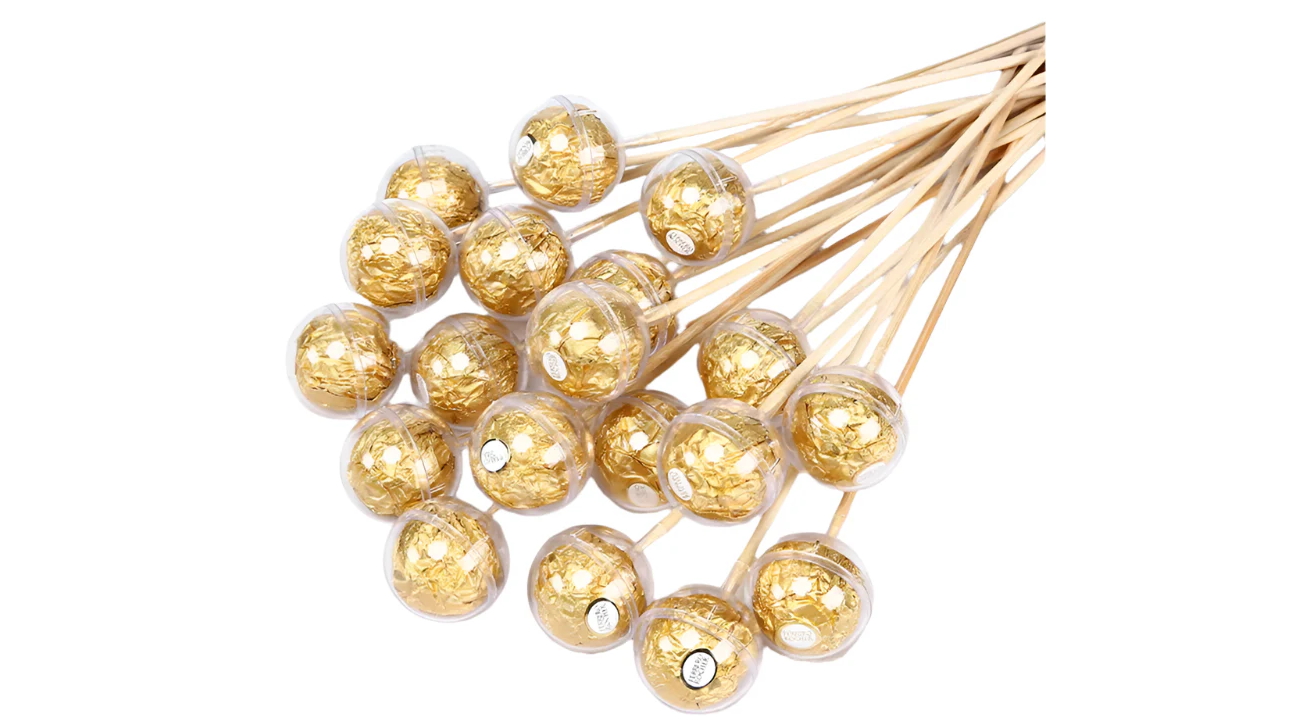 NNEOBA 50-Piece Clear Acrylic Truffle Chocolate Cups with Sticks