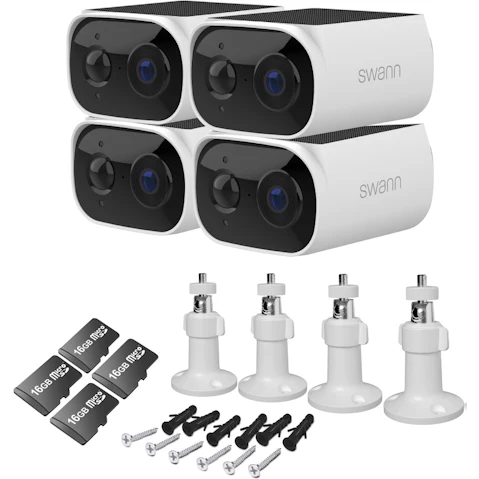 Swann EVO Wireless 2K Solar Security Camera - 4 Pack