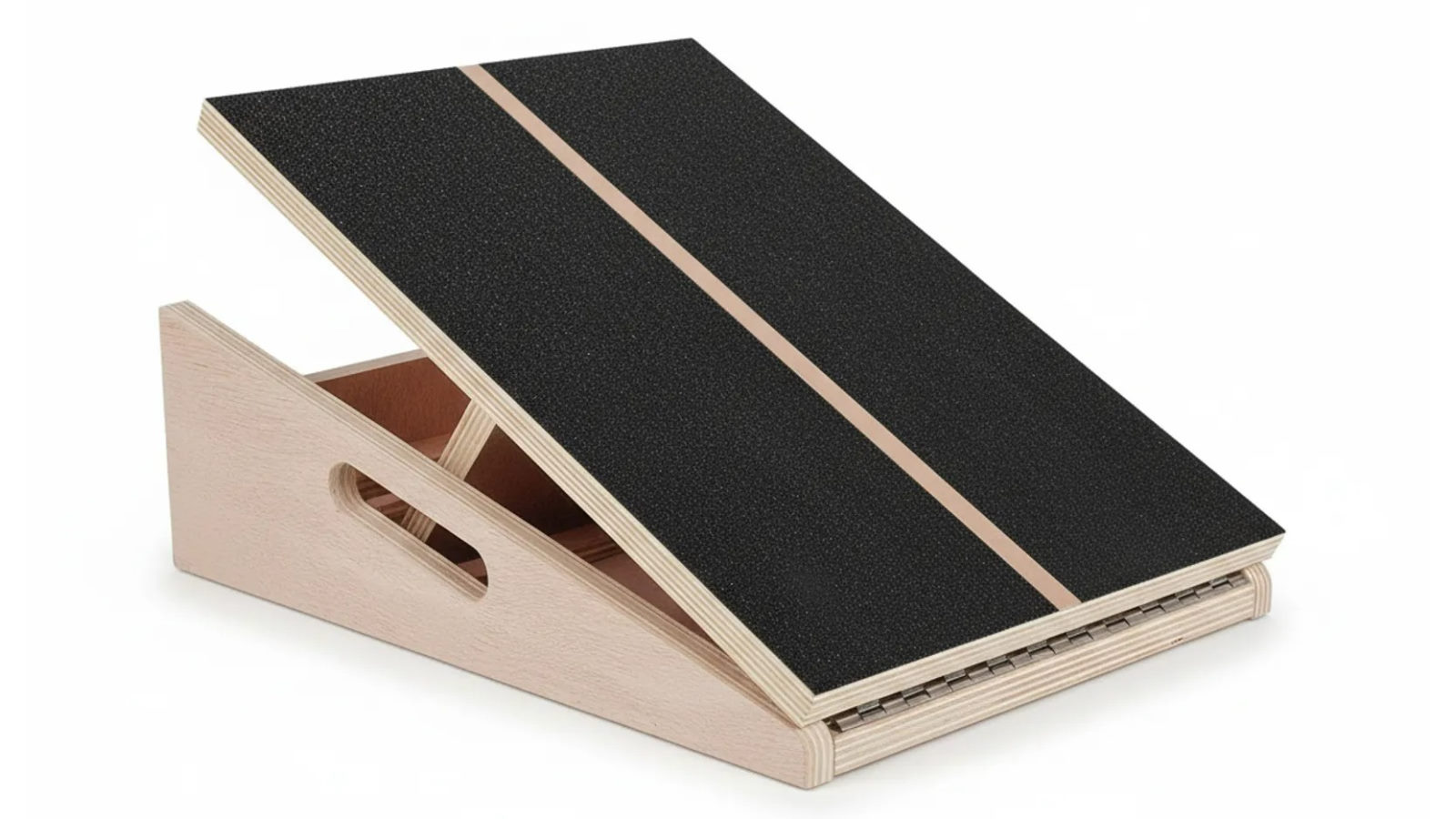 Genux Adjustable Wooden Slant Board with Calf Stretcher - Black