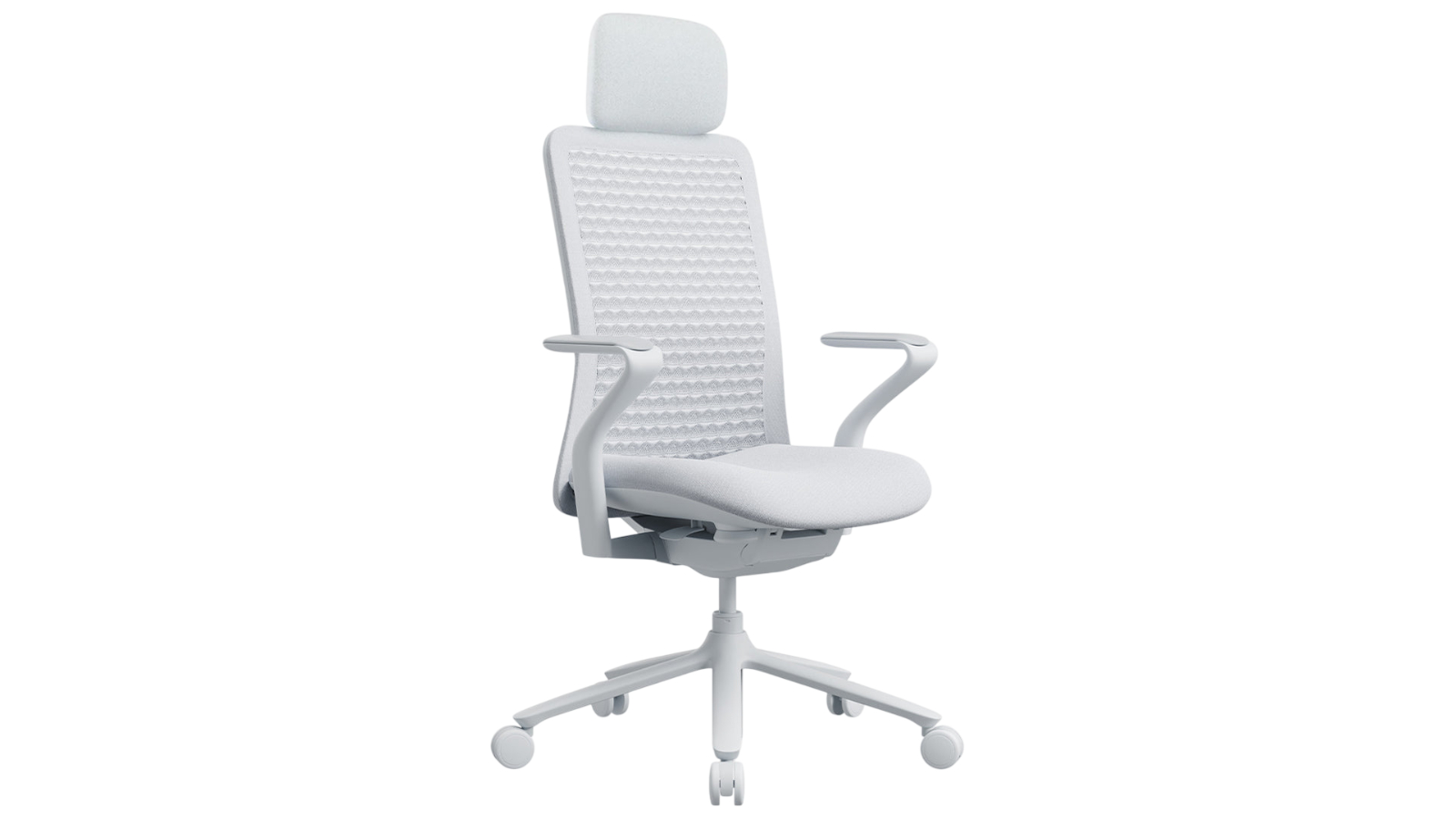 Desky Pro Ergonomic Mesh Chair with Headrest - Soft White