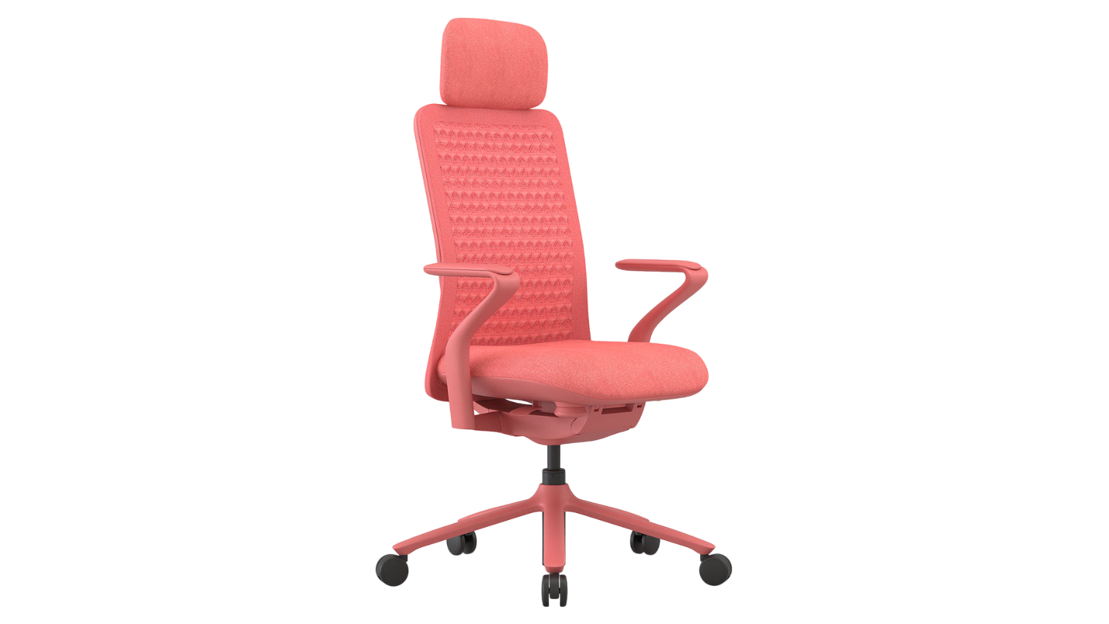Desky Pro Ergonomic Mesh Chair with Headrest - Coral