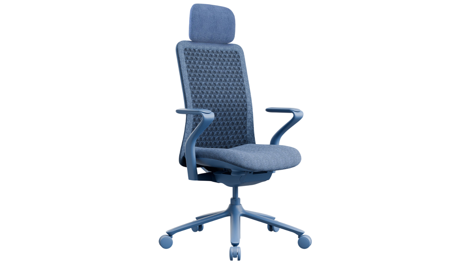 Desky Pro Ergonomic Mesh Chair with Headrest - Deep Blue
