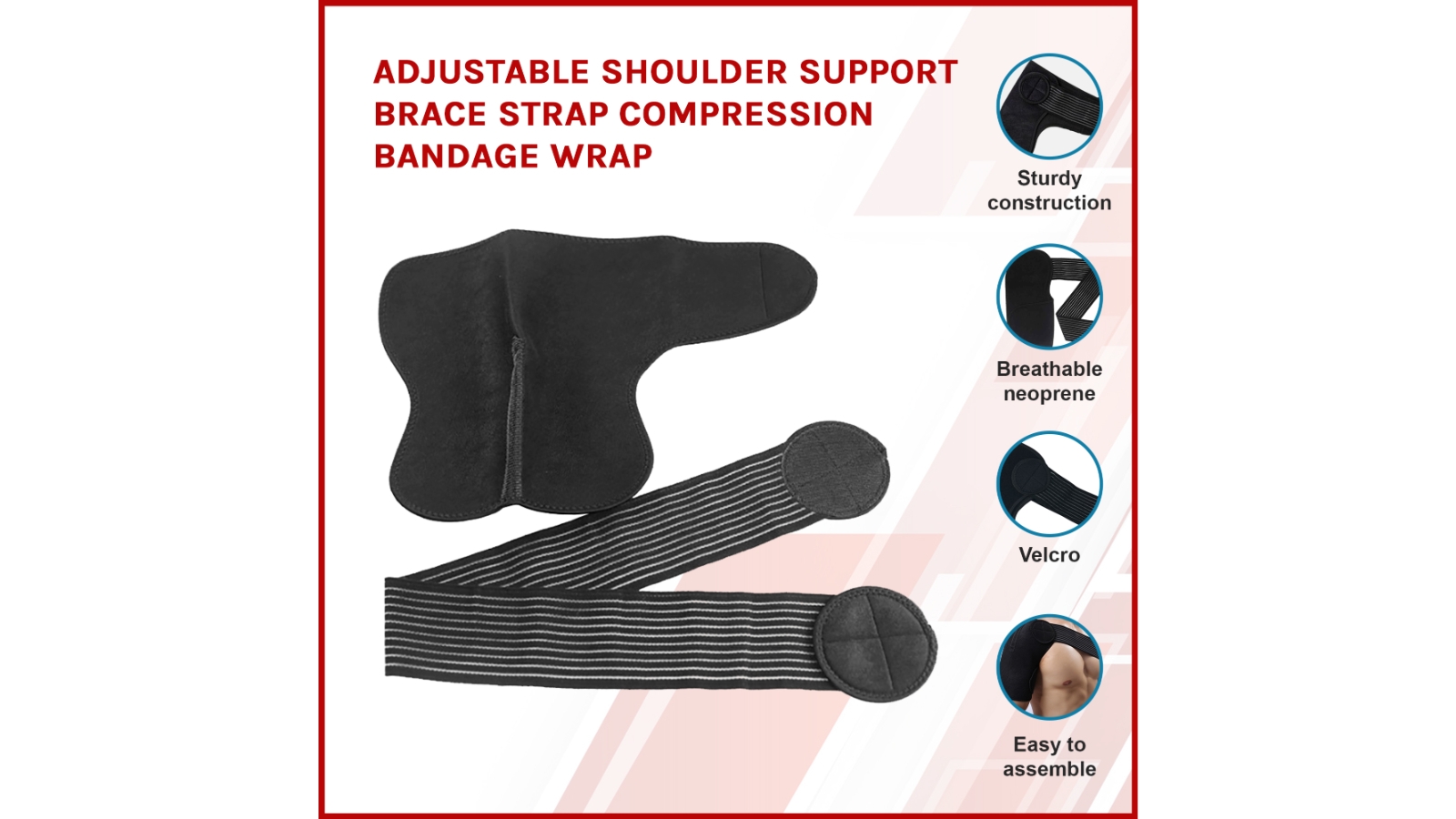 Serrano Adjustable Shoulder Support Brace Strap Compression