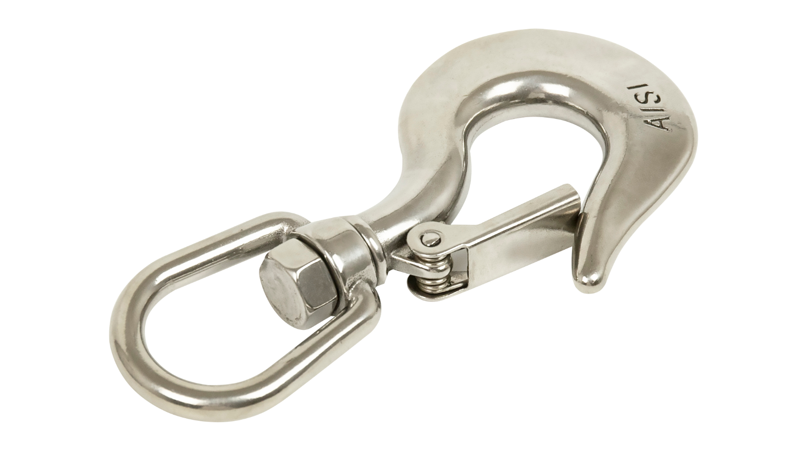 Serrano 304 Swivel Lift Clevis Chain Crane Hook with Safety Lock - 650kg