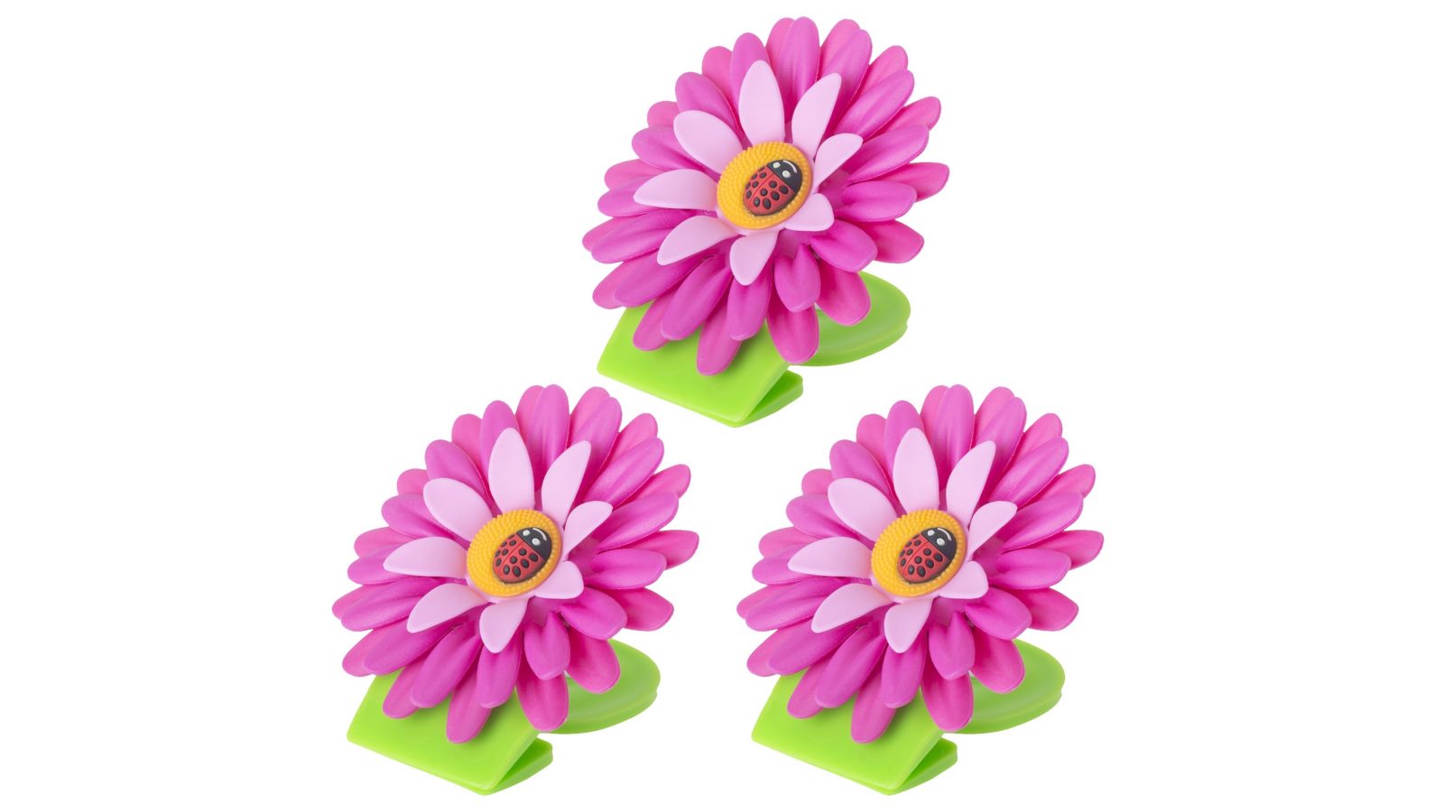 Vigar Flower 3 Piece Power Pink Magnet Clip
