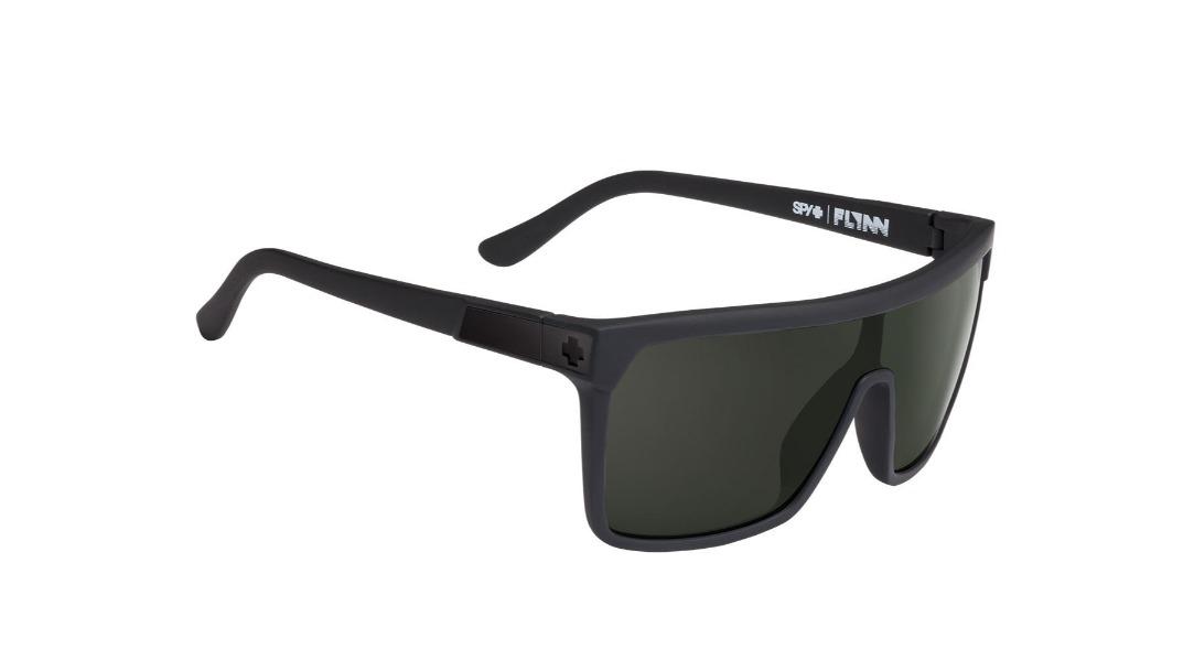 Spy Optic Flynn Unisex Soft Matte Black HD+ Happy Grey/Green Shield Sunglass