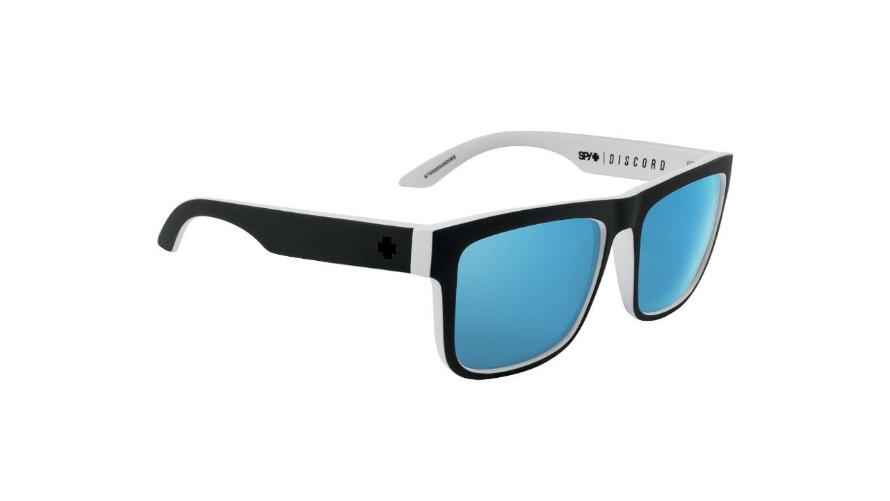 Spy Optic Unisex Discord Wall Black on White/Light Blue Spectra Sunglass