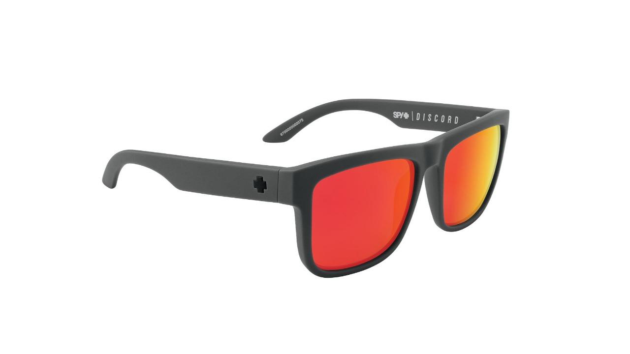 Spy Optic Discord Spectra Mirror Unisex Sunglasses - Soft Matte Dark Grey/Red