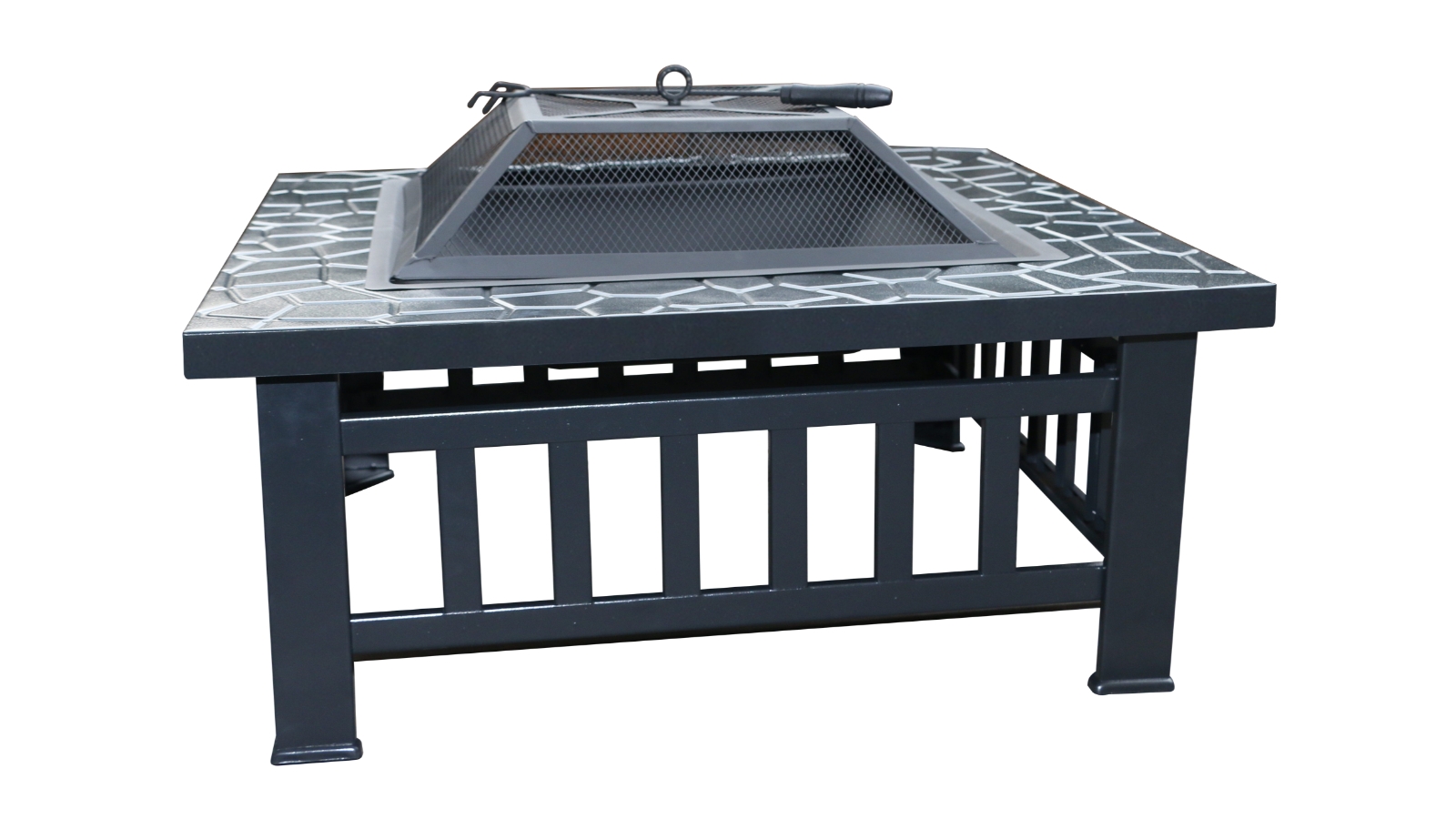 Serrano 18-inch Square Metal Fire Pit Outdoor Heater