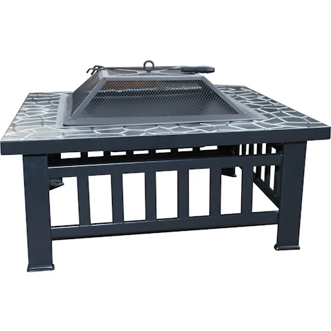 Serrano 18-inch Square Metal Fire Pit Outdoor Heater