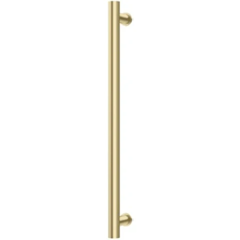 Phoenix 600mm Heated Towel Rail Round - Brushed Gold