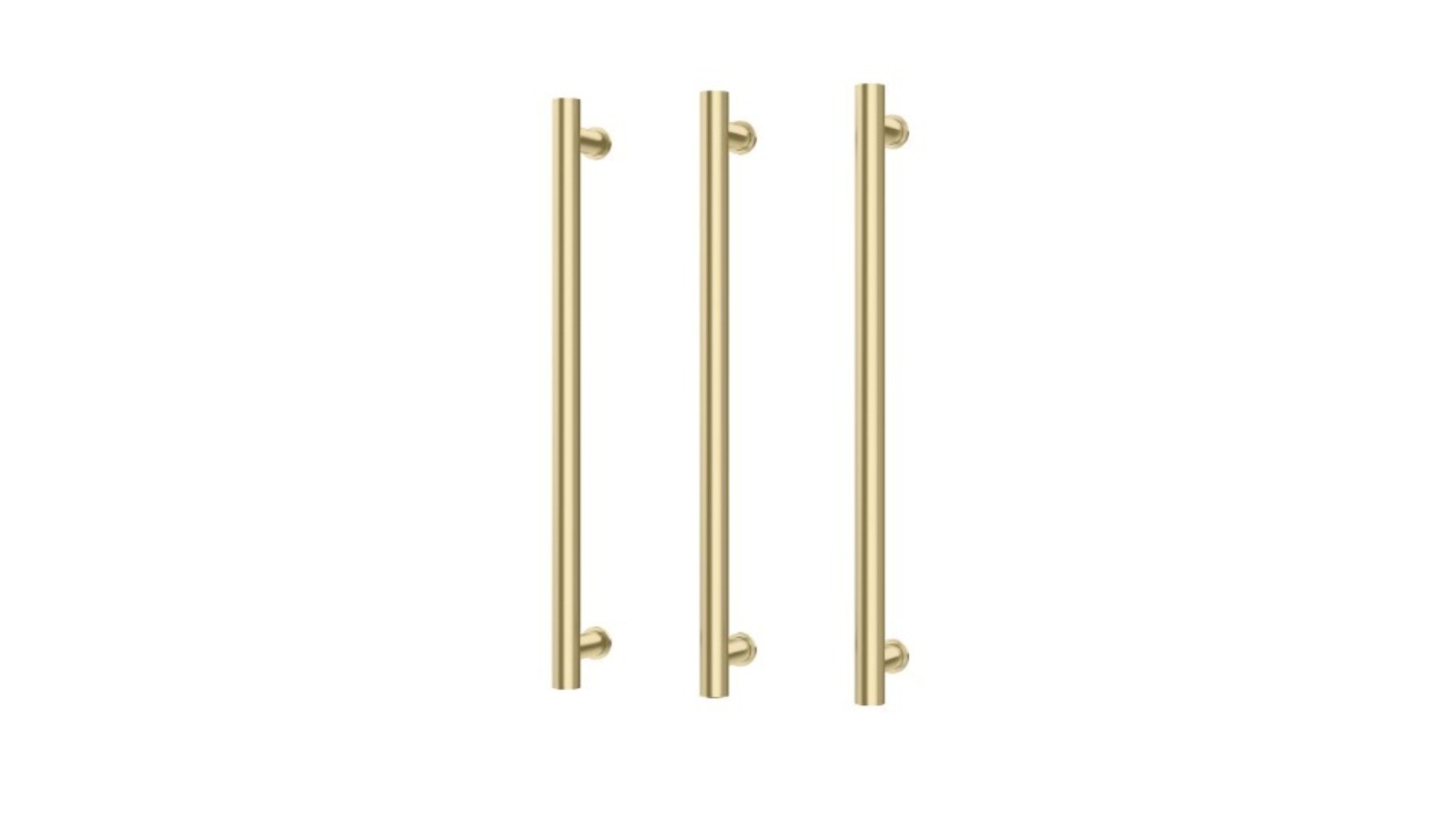 Phoenix 600mm Heated Triple Towel Rail Round - Brushed Gold