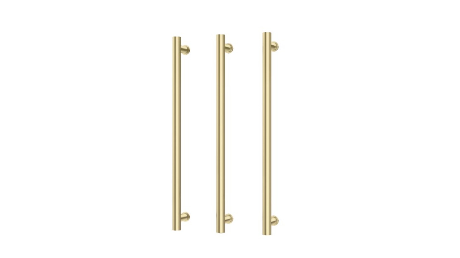 Phoenix 800mm Heated Triple Towel Rail Round - Brushed Gold