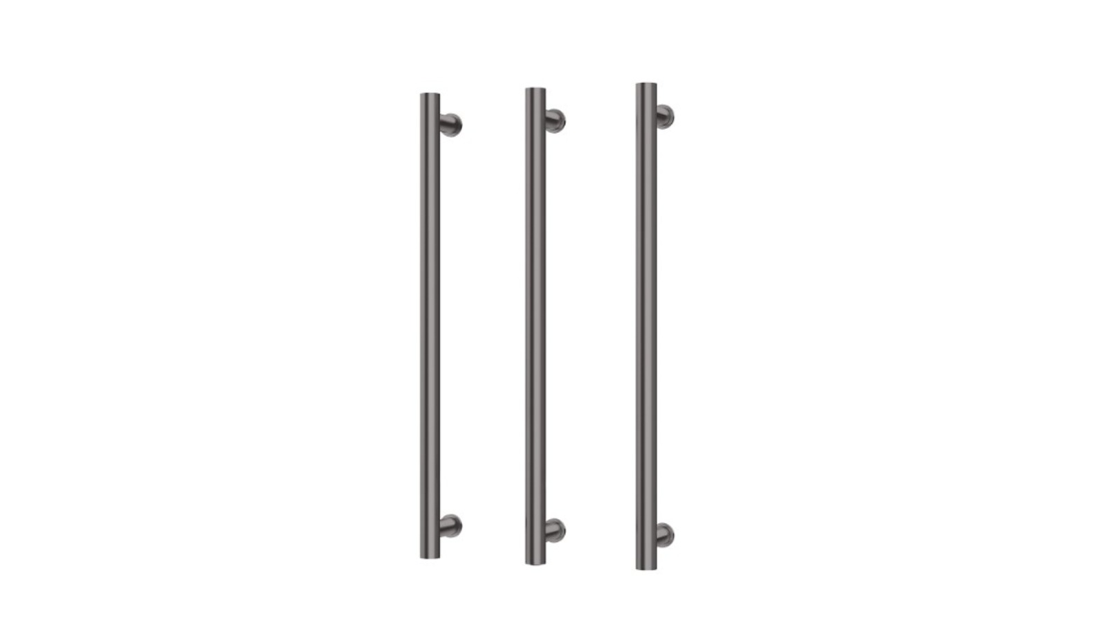 Phoenix 800mm Heated Triple Towel Rail Round - Brushed Carbon