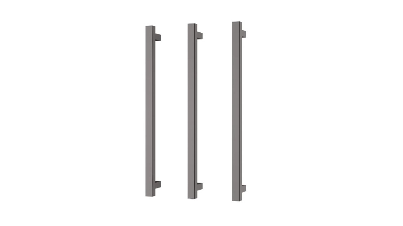Phoenix 600mm Heated Triple Towel Rail Square - Brushed Carbon