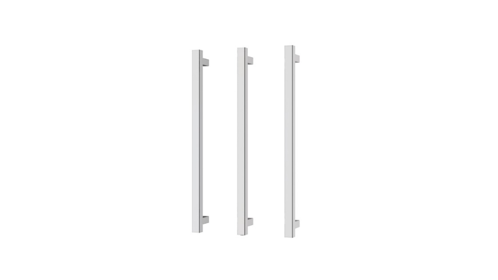Phoenix 800mm Heated Triple Towel Rail Square - Chrome
