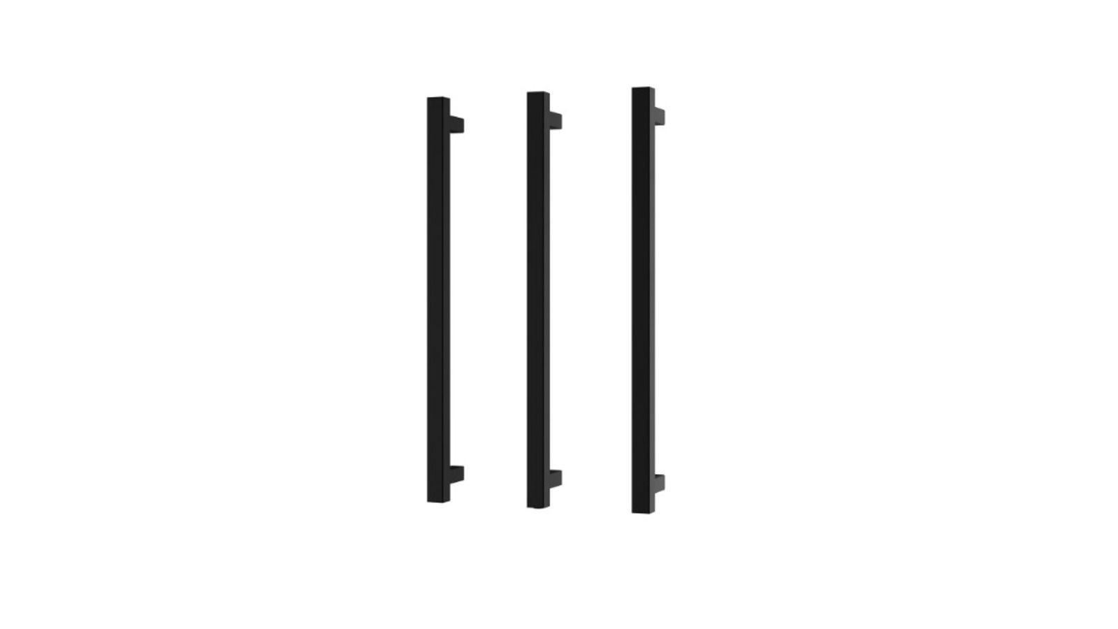 Phoenix 800mm Heated Triple Towel Rail Round - Matte Black