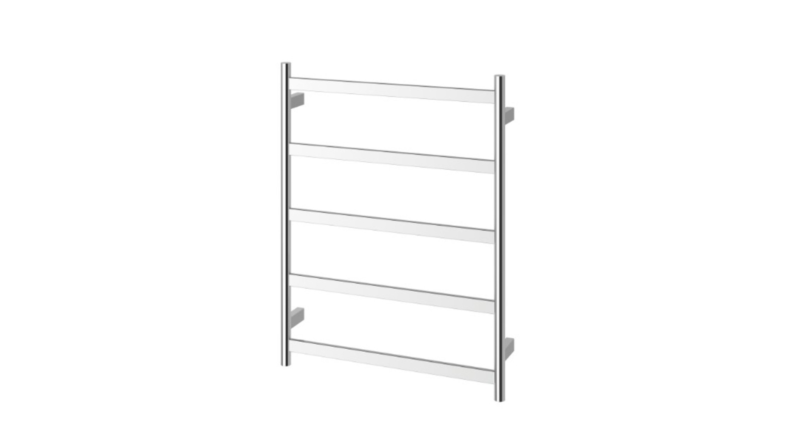 Phoenix 550mm x 740mm Five Flat Bar Heated Towel Rail Ladder - Chrome