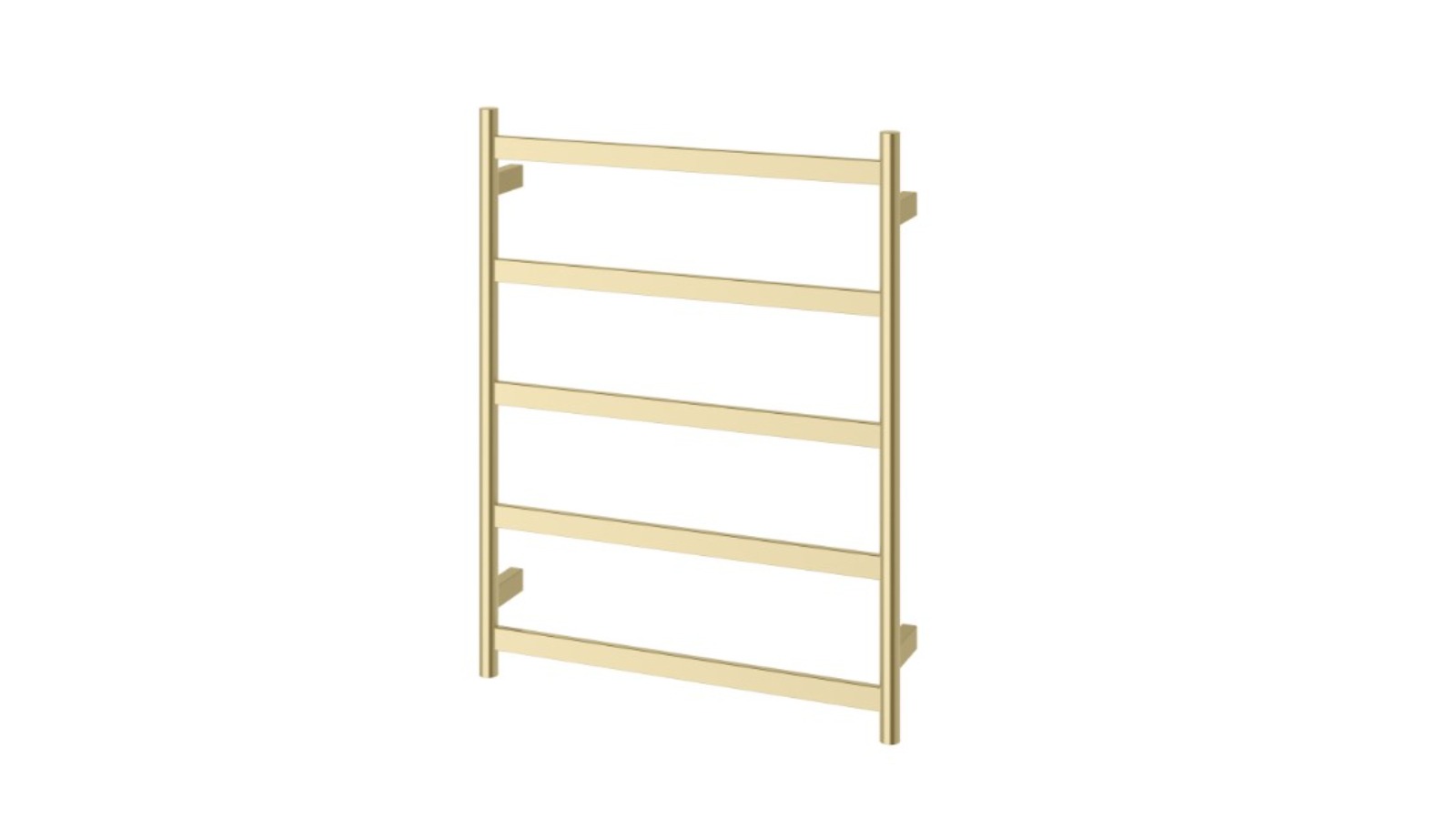 Phoenix 550mm x 740mm Five Flat Bar Heated Towel Rail Ladder - Brushed Gold