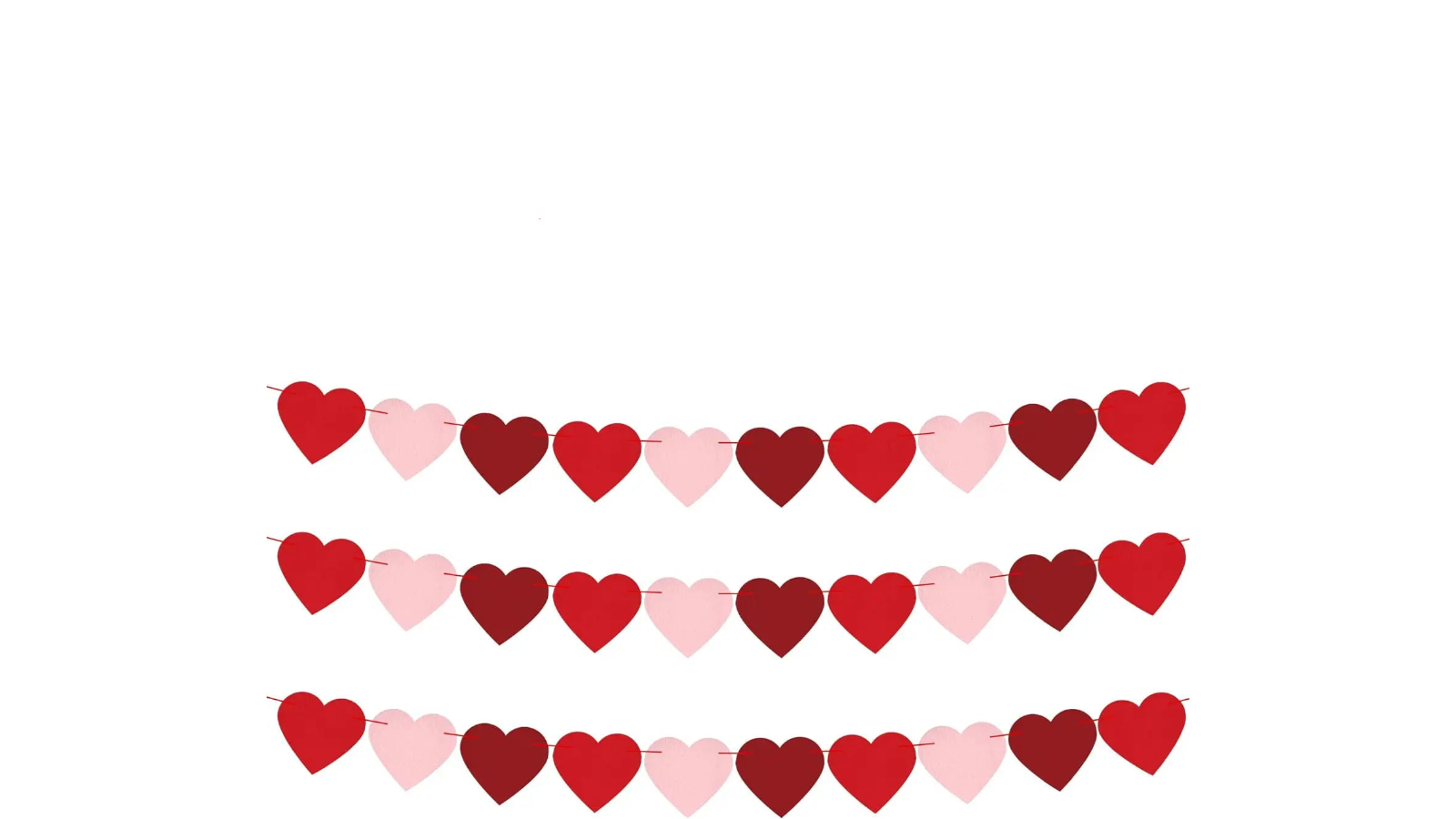 NNEOBA 4 Piece Pre-Assembled Felt Heart Garland Banner 
